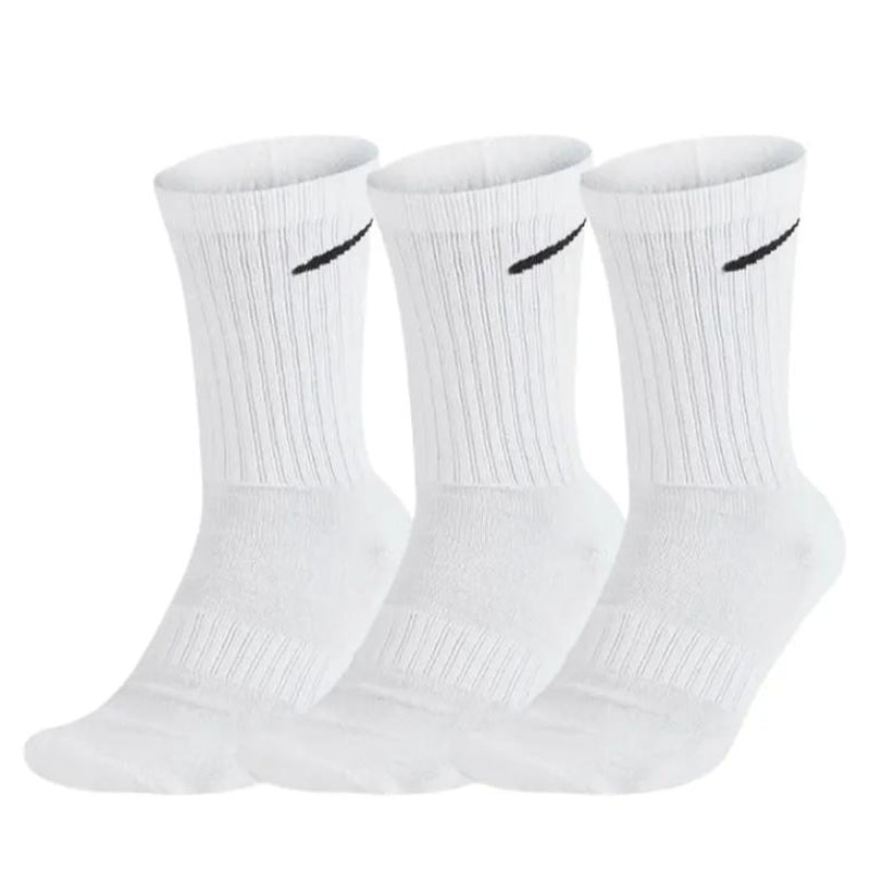 3 Pairs of Long Socks per Card for Basketball and Running - Black and White, Thick Towel Bottom, Unisex, Suitable for Men and Women